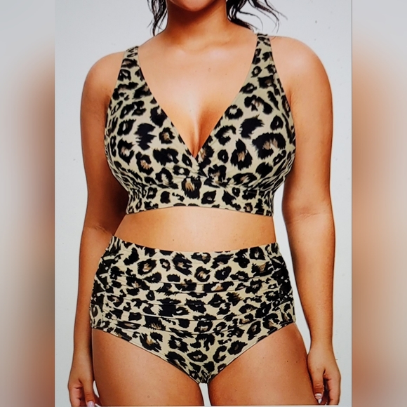 NWT HIDE YOUR FLAWS ANIMAL RUCHED BATHING SWIM SUIT TUMMY CONTROL BACK SMOOTHER - Picture 3 of 12